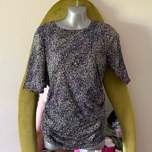 White House Black Market Purple Speckled Blouse